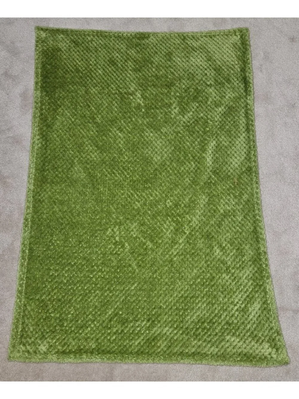 Solid Green Fleece Baby Blanket Waffle Weave 26x38